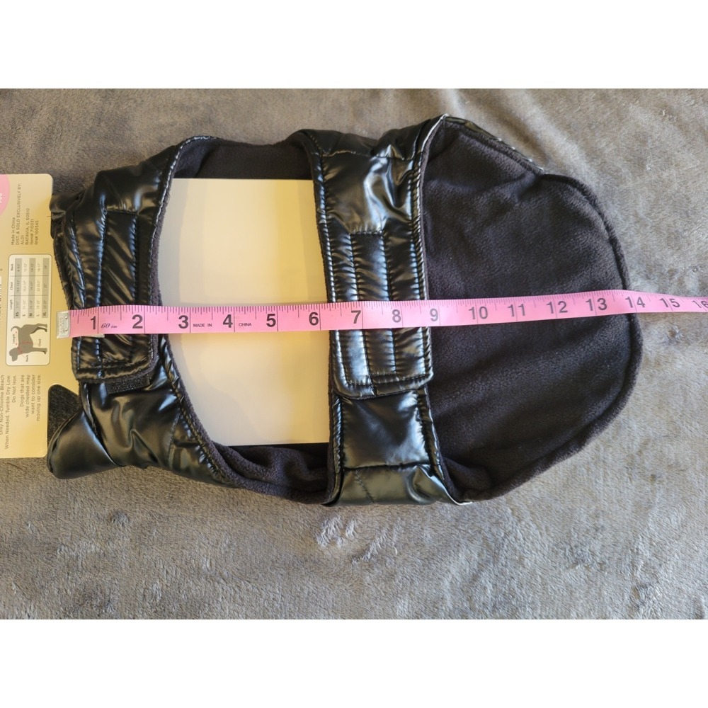 Heart To Tail Black Metallic Pet Puffer Dog Jacket sz Small ***NEW*** - Picture 7 of 10